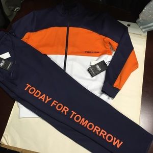 Publish Blue/orange tracksuit Large